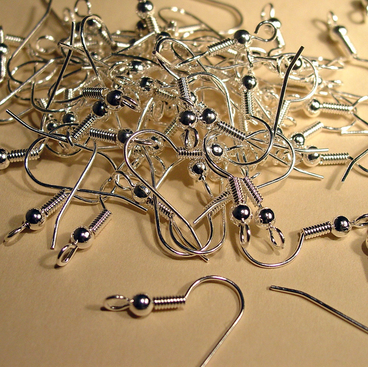 60 surgical steel earring hooks for feather earrings