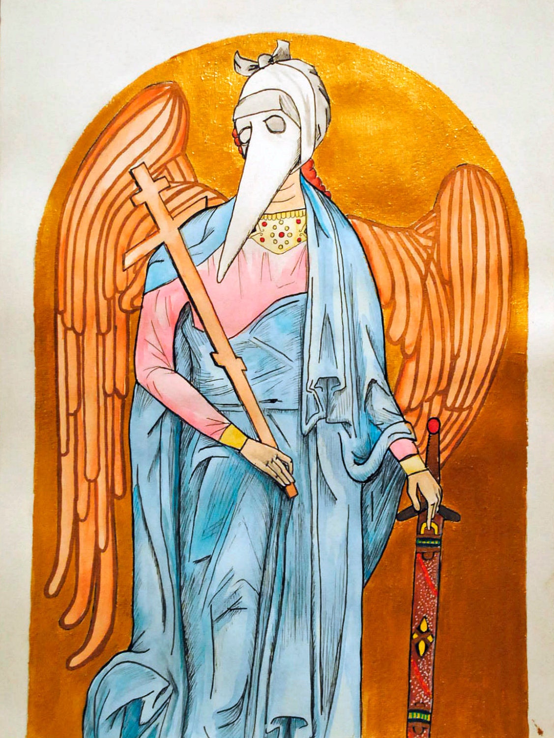 Black Plague Angel I- 8.5x11 Print