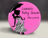 Baby Shower Favor - Button or Magnet - Pink for Girl