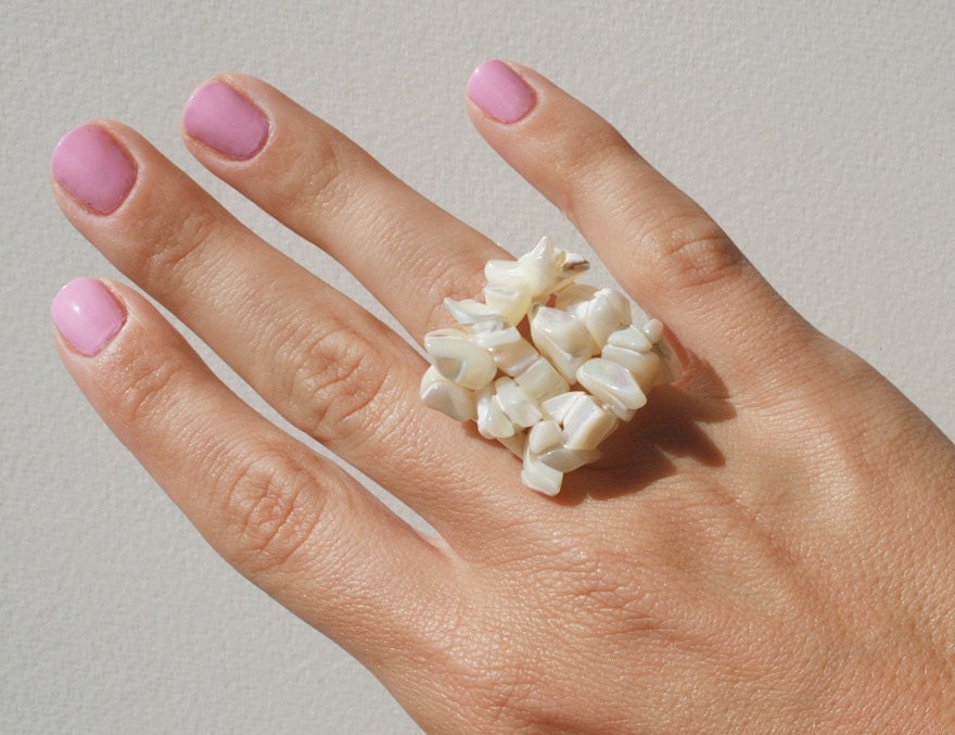Mother of Pearl Rock Ring