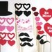 Photo Booth Props - Valentine's Day 22 piece set - Photobooth Props