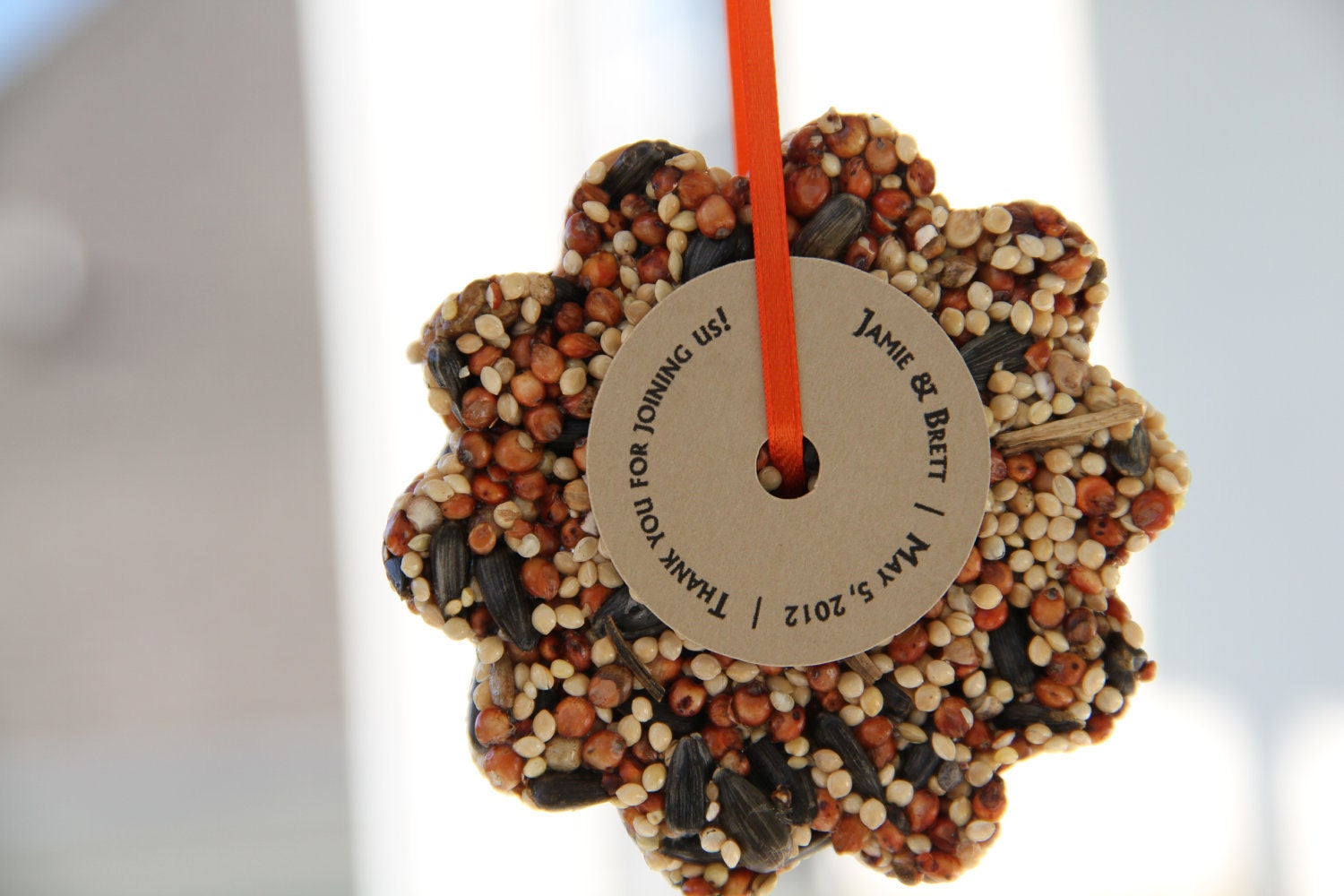 Bird seed flower favor - birdseed wedding favor, gift, 12