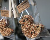 12 baby shower bird seed duckies in eco-friendly cello - personalized, baby boy or girl