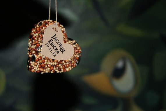SAMPLE - medium Bird Seed favors - hearts, personalized, eco friendly, birdseed wedding favor, love birds