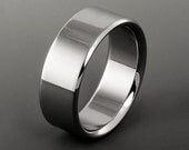 Titanium Wedding Band - Flat Profile - High Polish, Satin, or Matte