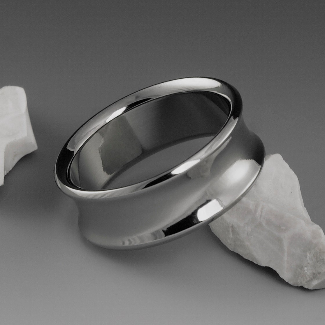 Titanium Wedding Ring - Concave Profile