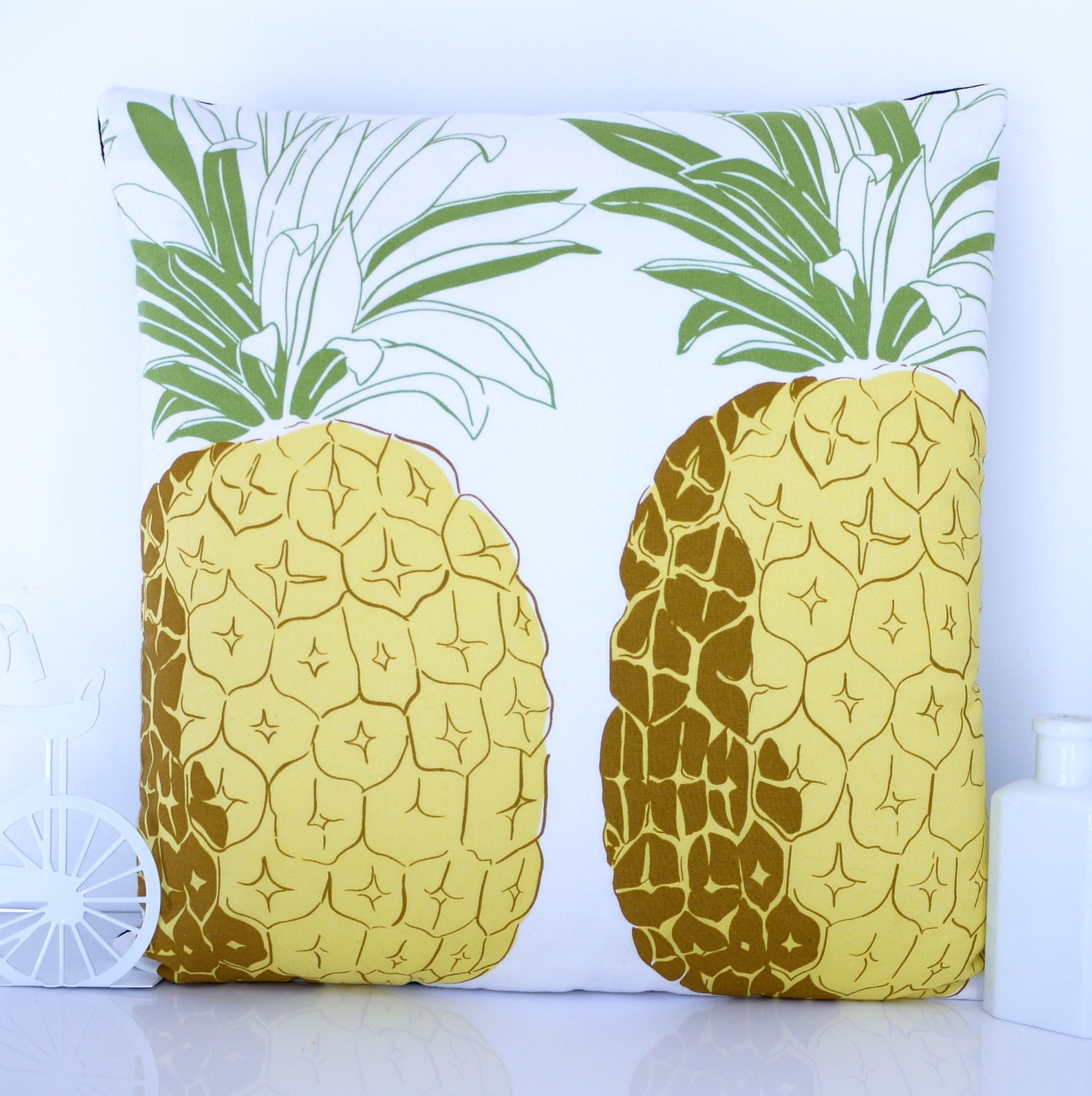 Pineapple cushion cover pineapple pillow yellow cushions yellow pillows retro cushion yellow throw pillow fruit cushion decorative pillow