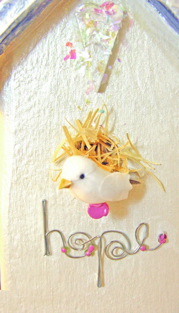 Wedding White Bird House Whimsical Pedestal Cute