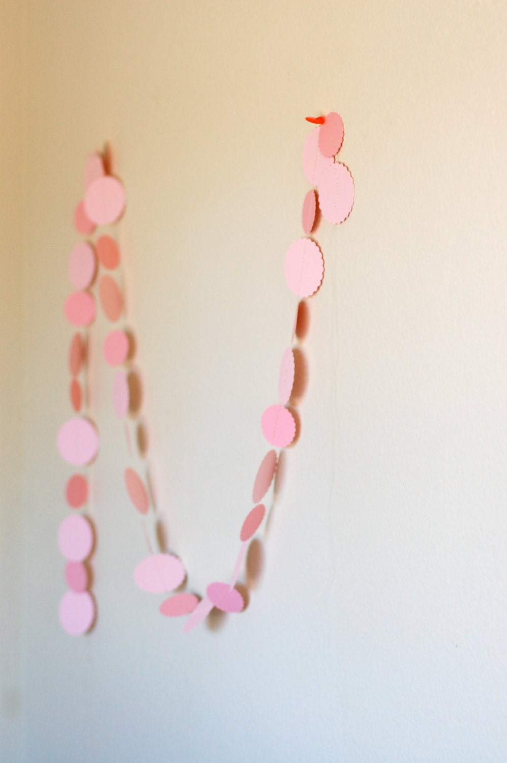 Pink Paper Garland, Baby Shower Decoration, Girl baby shower, party decoration, wedding decoration, nursery decoration, 10 feet, light pink