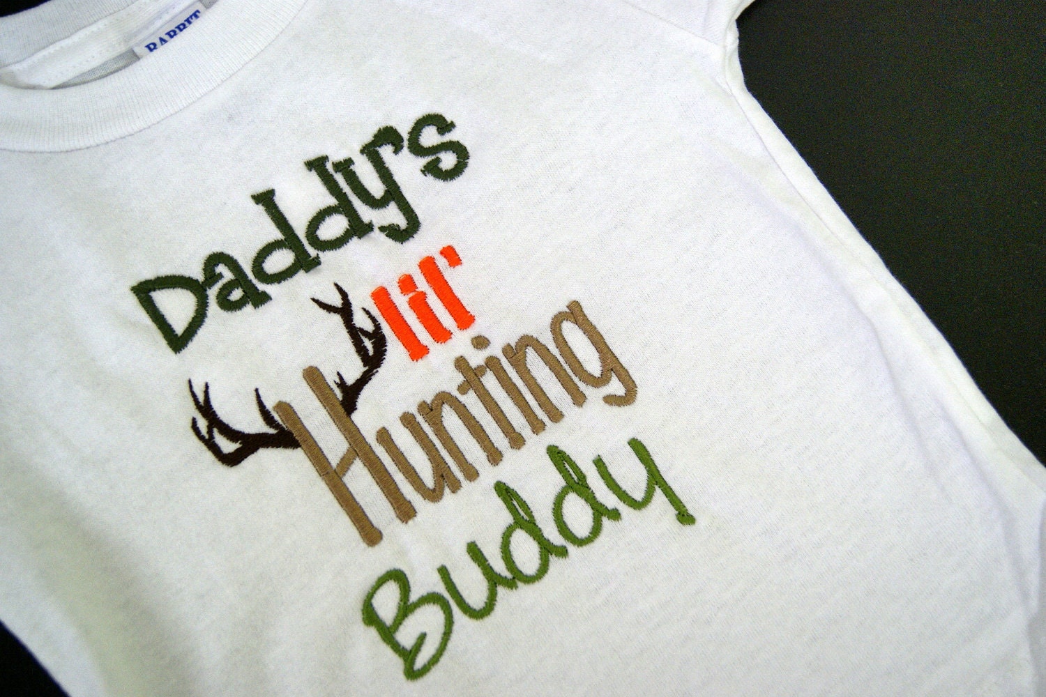 Daddy's Lil Hunting Buddy Tshirt or Onesie in white or black