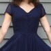 Midnight-Blue Dress 40's / Chiffon Evening Ball Gown / Mysterious Depths dress