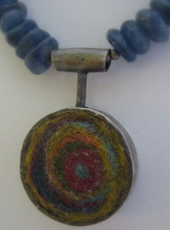 Buried Deep Within, felt and Kyanite Necklace