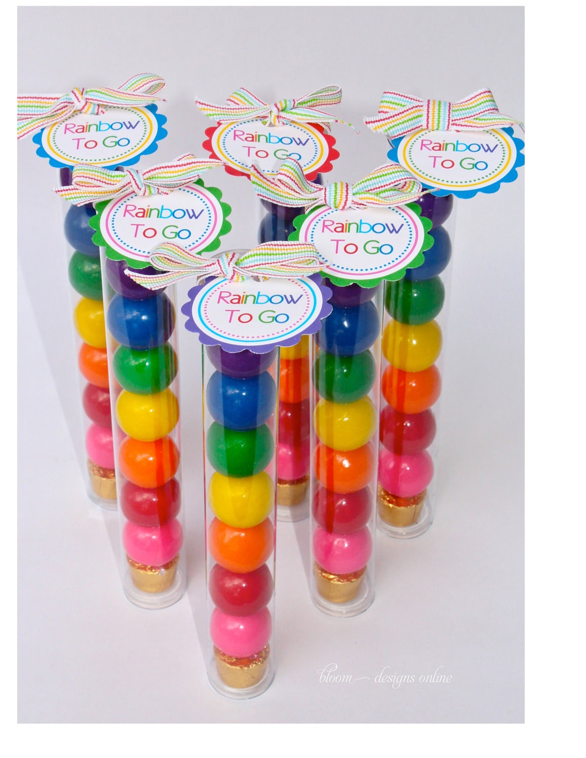 8 inch Plastic Candy Tubes with Tag- 20 empty tubes and lids