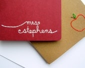 embroidered teacher journals - made to order