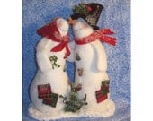 Kissing Snowmen Centerpiece CRAFT PATTERN Shelf sitter PDF e-pattern