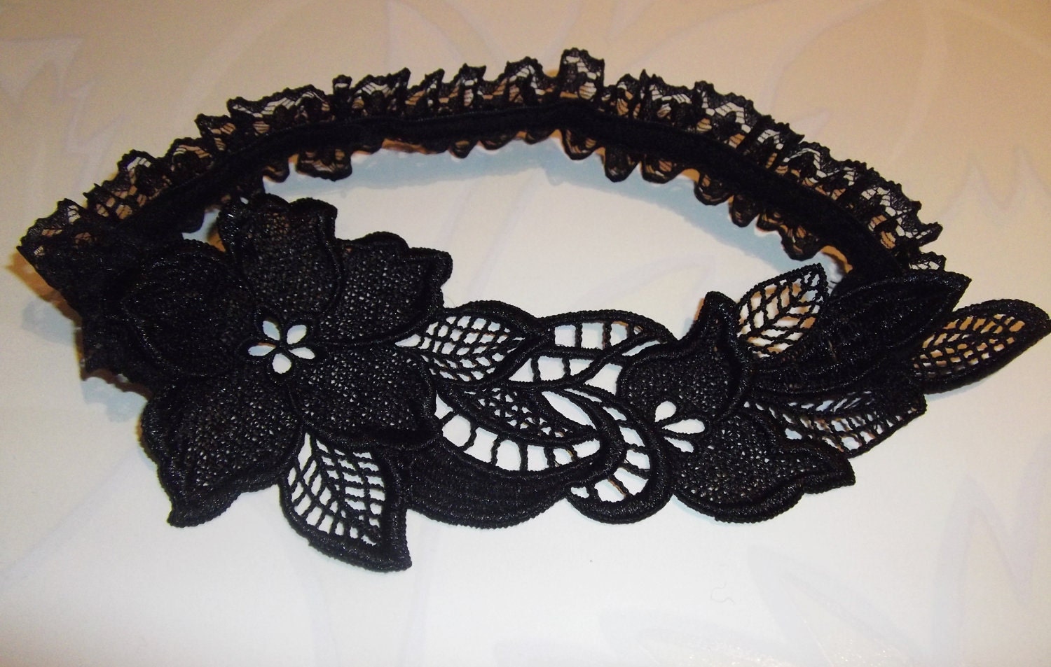 Black Floral Lace Garter