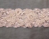 Ivory & Silver lace bridal garter