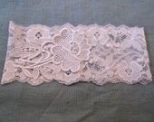 White floral applique lace garter