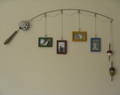 Fishing Pole Picture Frame - Metal Silver - 4 Frames