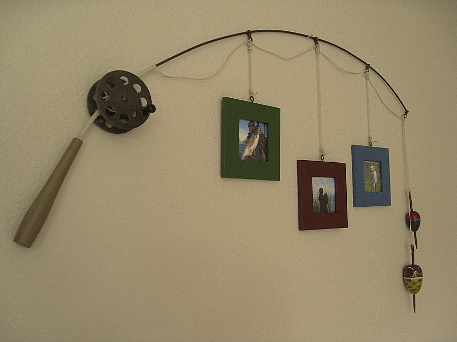 Fishing Photo Frame - Metal Brown - 3 Frames