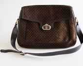Vintage GUCCI Chocolate Suede Handbag