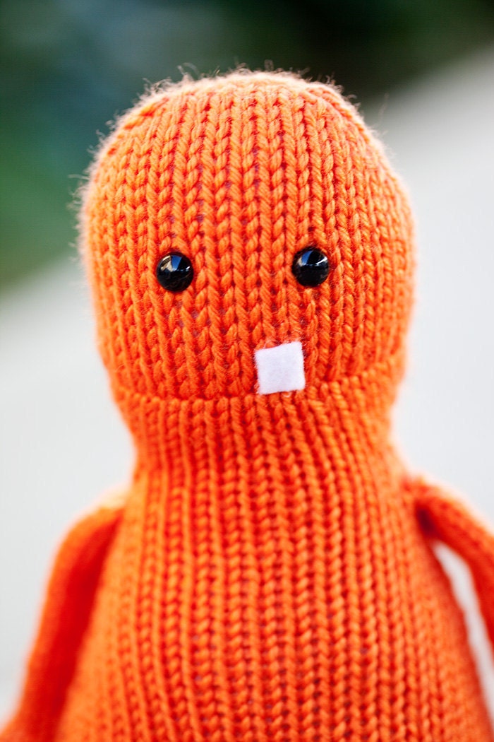 Claude the Hand-Knit Stuffed Amigurumi Monster