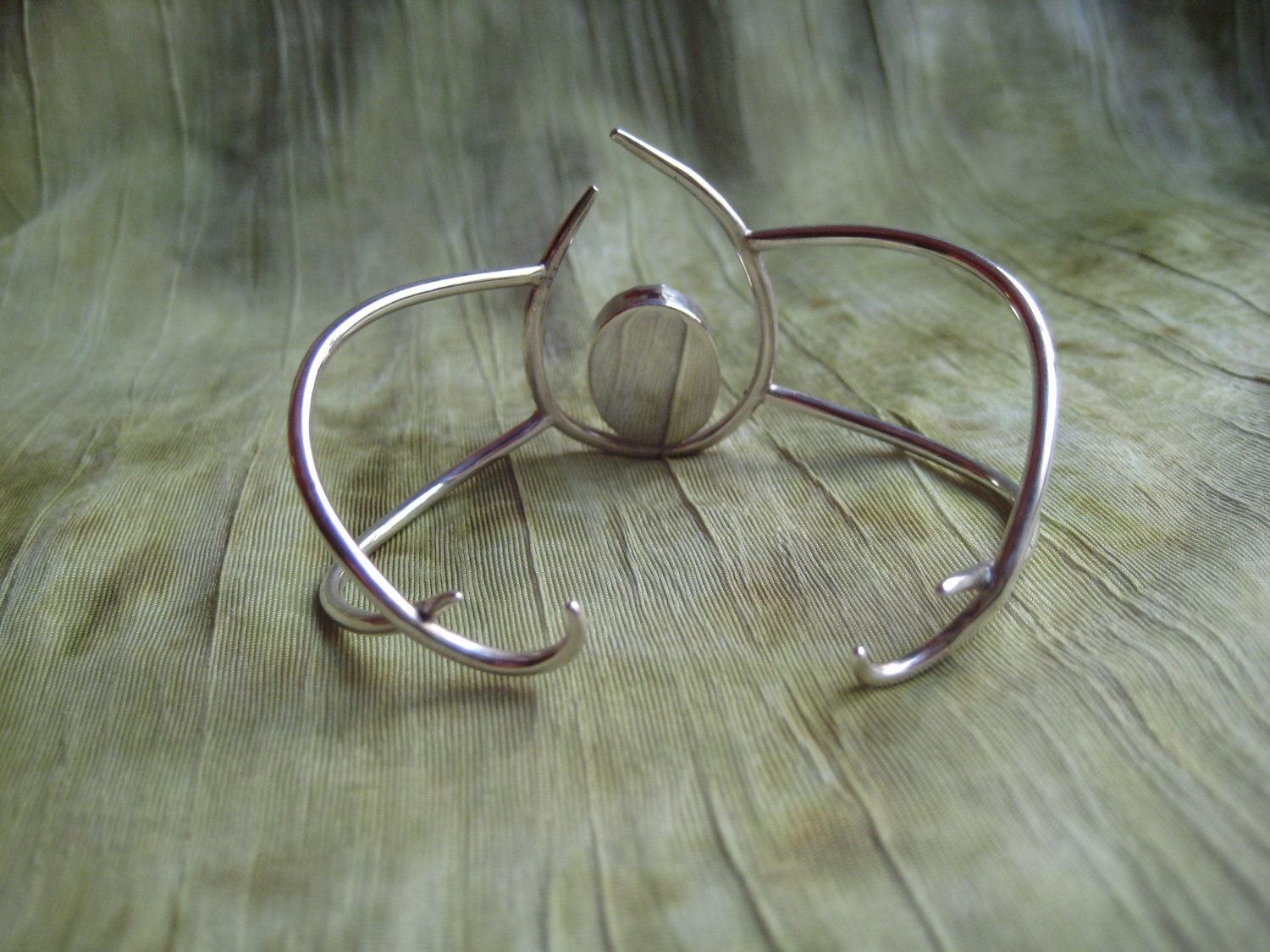 Cuff Bracelet - One Of A Kind - Sterling Silver and Shell - Modern Jewelry by Jyoti McCall