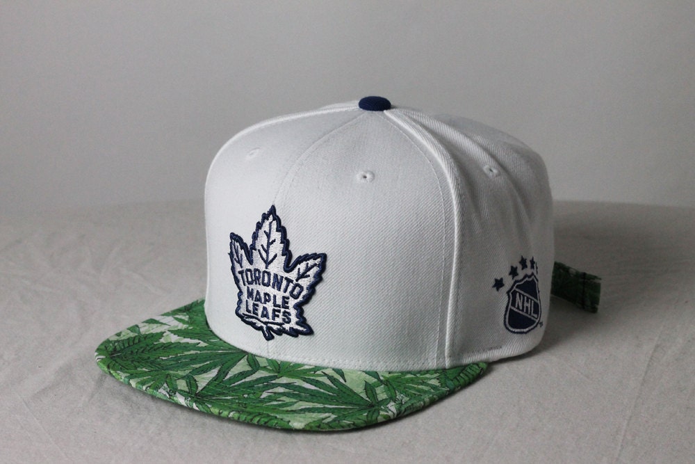 Custom Toronto Maple Leafs Strapback -- Marijuana Fabric