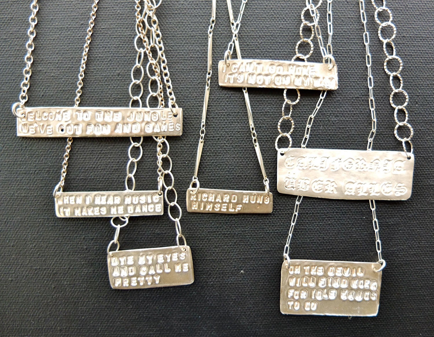 Custom Lyric Nameplate Necklaces
