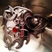 Secret Dragonband of Melusine--OOAK handmade Sterling Silver bracelet of legend with red carnelian cabochon fantasy flames dragon eyes