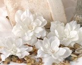 White Wedding Hair Flowers, Bridal Bobby Pins, Wedding Hair Accessories,  Woodland Hair Pins, Bridal Hair Piece, Beach Wedding, VelvetTeacup