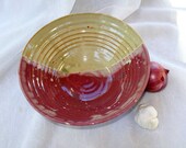 Red and Tan pottery serving bowl