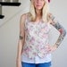 FREE SHIPPING- SML 1990's pastel floral fitted vest