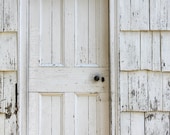 Old White Wooden Door 8inx12in Photograph - Old White house - Old Wood Door - Rustic Print - ArtbyHeatherRose