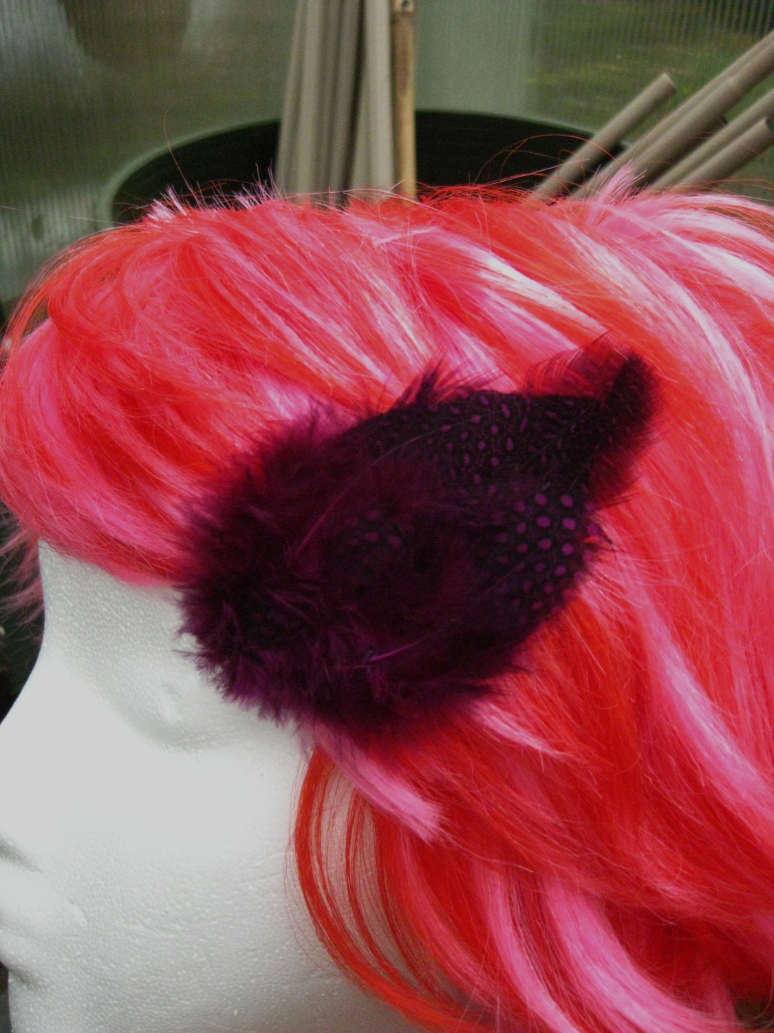Purple Feathered Hair Piece