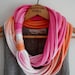 String Theory...Multi string infinity scarf in ombre of pink and orange