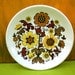 Retro Floral Royal Worcester Palissy Pin Tray Trinket Dish Yellow Brown Ochre