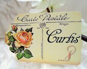 CUSTOM ESCORT CARDS.  Vintage, Shabby Chic Themed Place Card with Pearl Feature, Personalized.