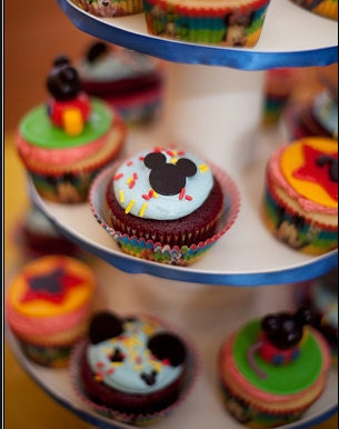 MIckey Mouse Fondant Cupcake Toppers for birthday parties and baby showers