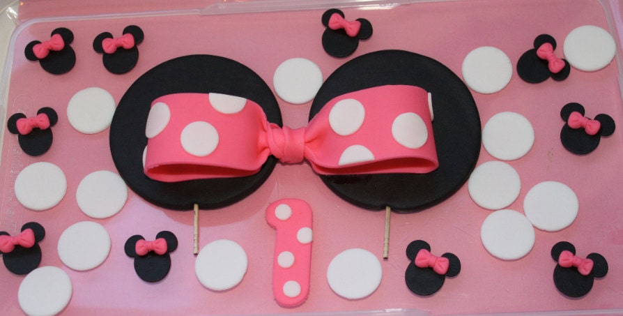 Minnie Mouse Cake Topper and Cupcake Set