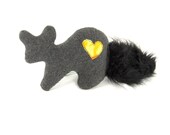 Squirrel Plush Dog Toy with Squeaker, Charcoal Grey