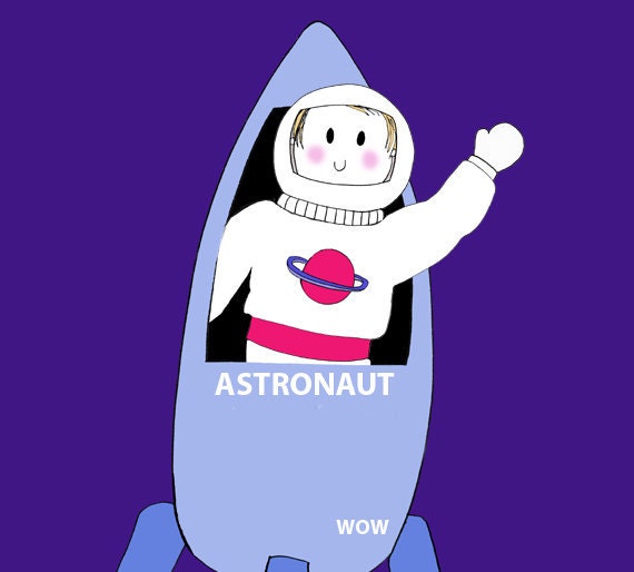 Personalised Astronaut print for boys - personalised boys print - Astronaut