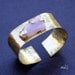 Handcrafted Hand Cut Hammered Shiny Brass Medium Wide Artisan Metalwork Bracelet Cuff with Pink Agate Gift for Her by  EV.I.