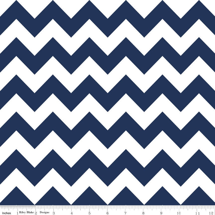 Navy Chevron, Medium, Riley Blake Designs, RBD Designers, One Yard, 1 Yard