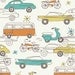 END OF BOLT, 32 inches, Cars Natural, Monaluna Circa 52 for Birch Fabrics, Organic Fabric
