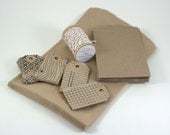 Kraft Bag Gift Hand Stamped Tags Bag Sampler Bags Tags Twine