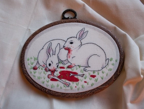 Rabid Rabbits - Gory Hand Embroidery
