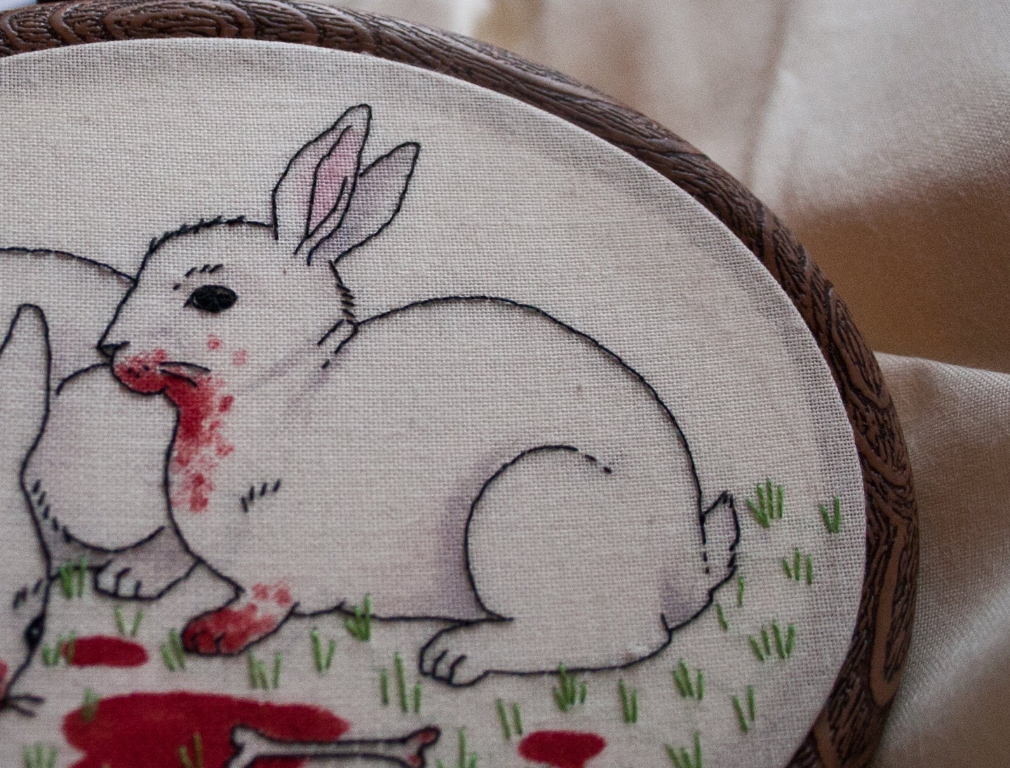Rabid Rabbits - Gory Hand Embroidery
