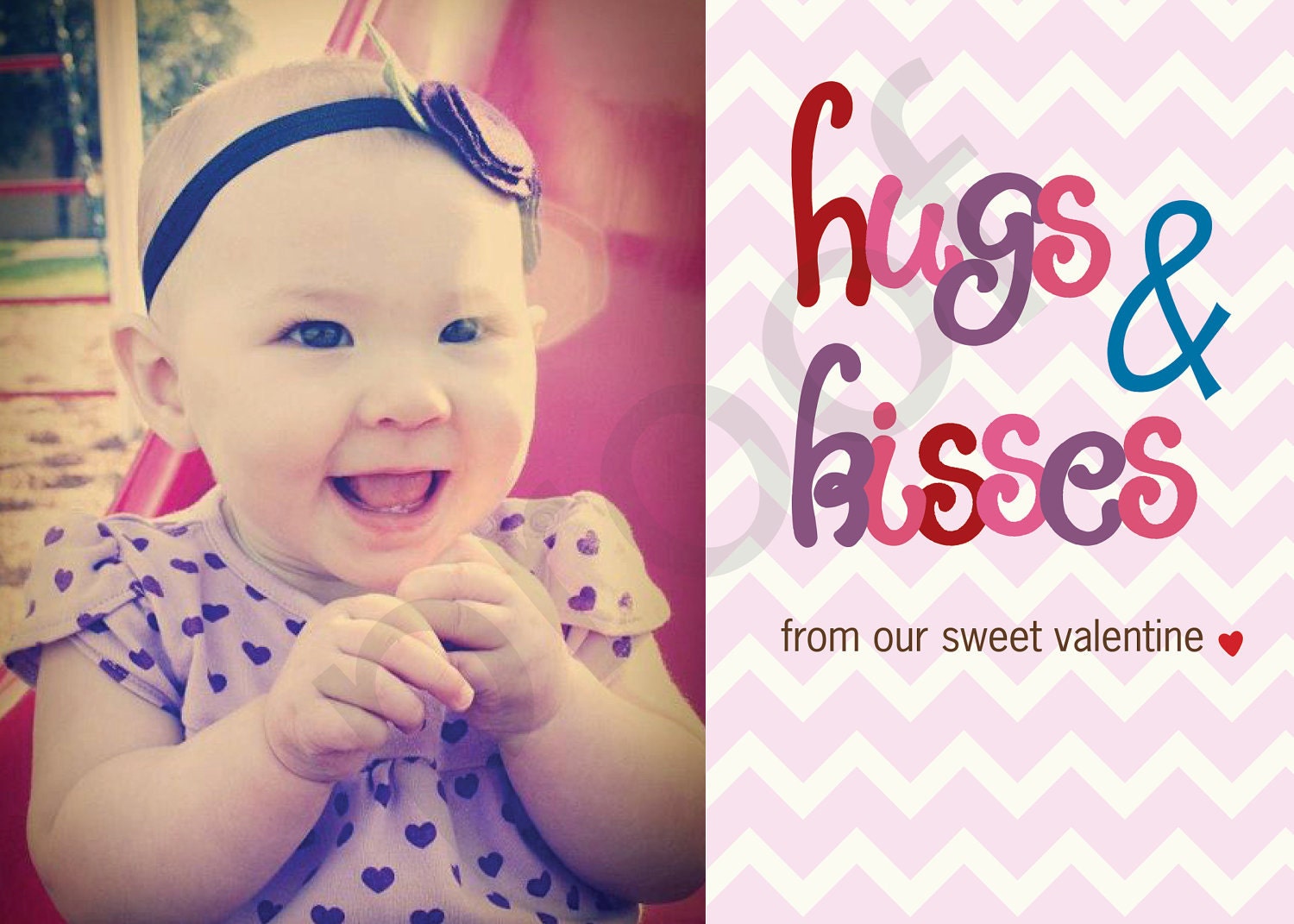 Printable Valentine's Day Card - Hugs and Kisses