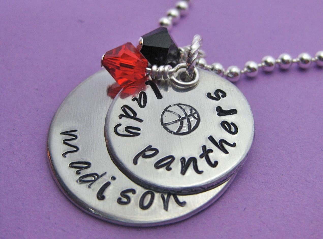 Buzzer Beater -Deluxe Hand Stamped Personalized Custom Basketball Necklace - perfect for sports moms